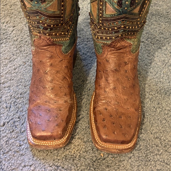 Corral Western boots. Teal and Brown with Copper detailing. Women’s size 8 M - Picture 6 of 9